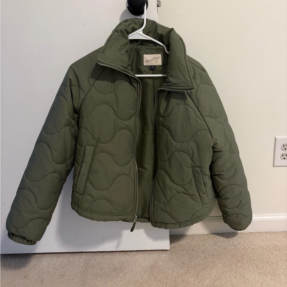Universal Thread Olive Quilted Puffer Jacket - image 1